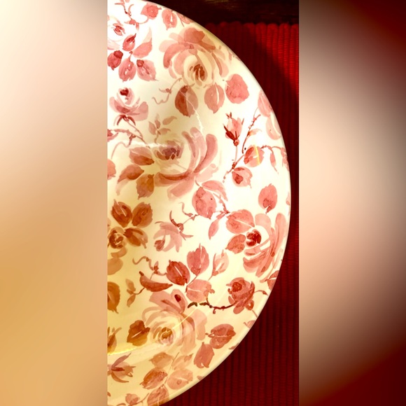 NWOT Spode Red Roses and Leaves Pasta Serving Bowl Pattern SP374 RARE 12” - Picture 3 of 7